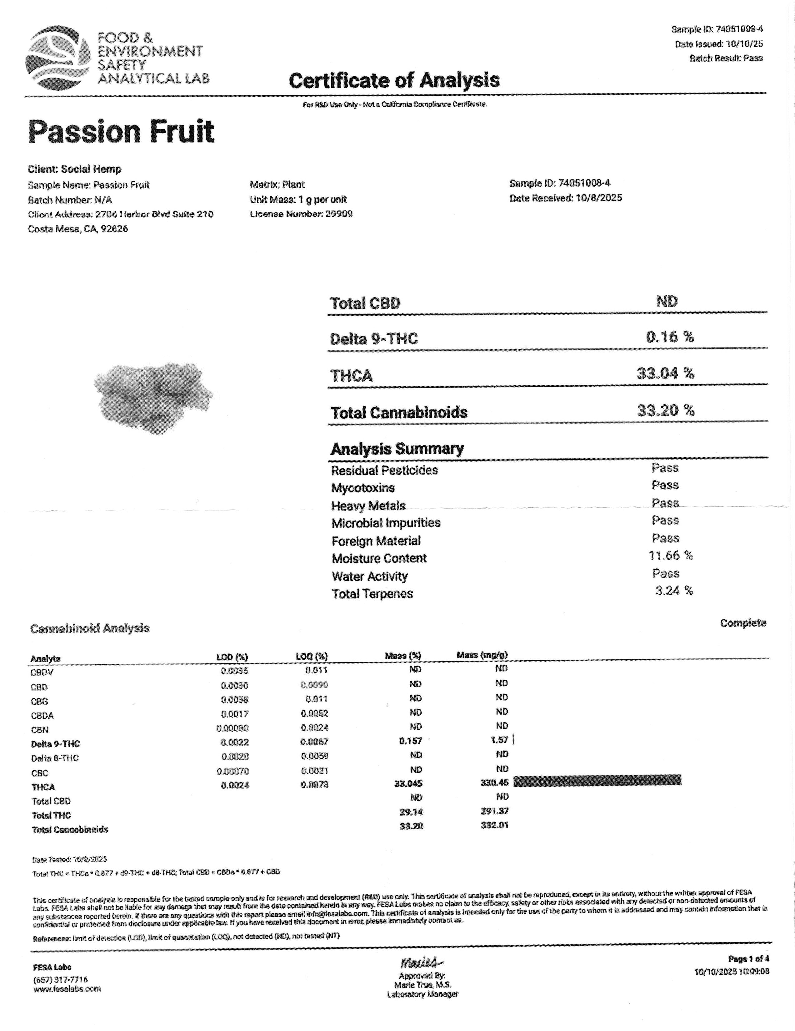 Passion Fruit - 33.2% THC
