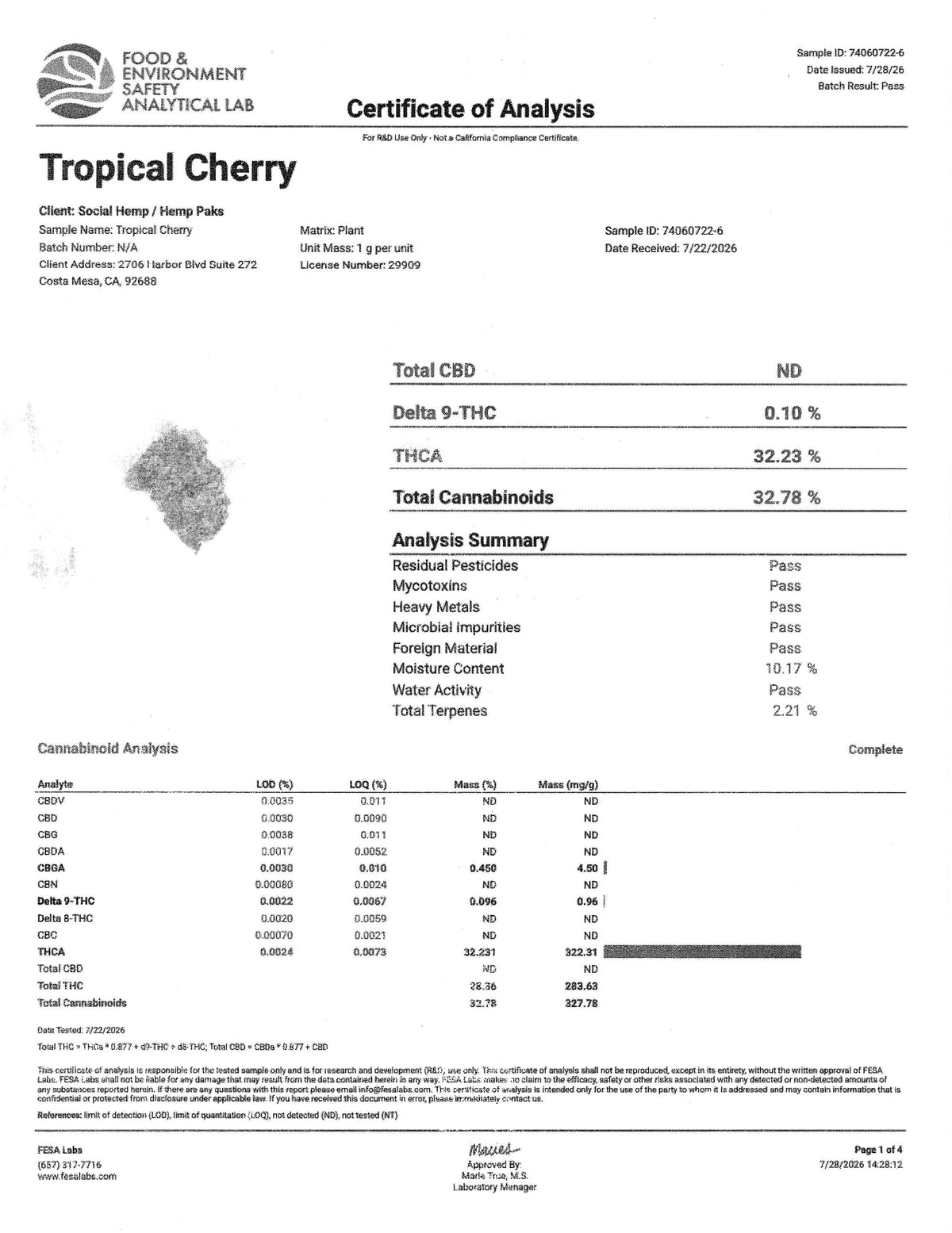 Tropical Cherry 32.7% THC