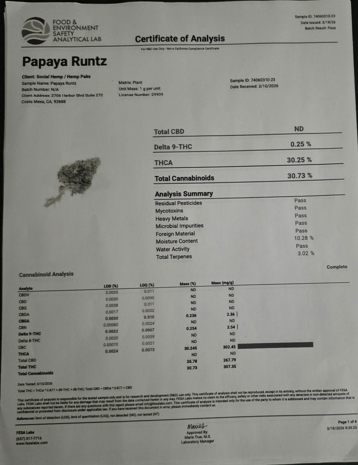 Papaya Runtz - 30.7% THC